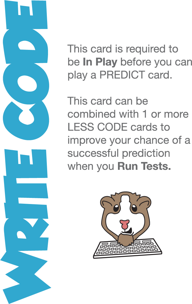 The “Write Code” card from JitterTed's TDD Game
